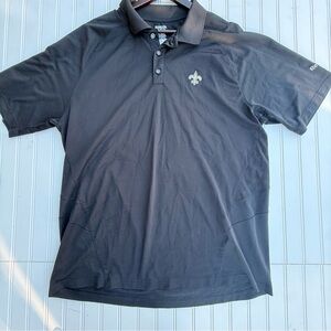 Reebok Black Polo Shirt with Saints Logo